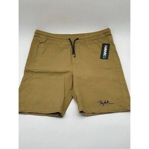 Tony Hawk Mens Stretch Twill Shorts‎ Khaki Tan Elastic Waist XL NWT